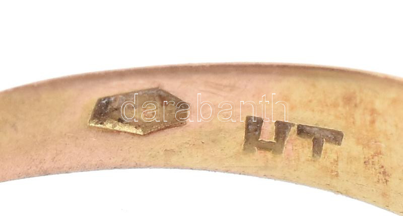 Arany (Au/14k) gyűrű, jelzett, m: 59, nettó: 2,12 g - Image 4
