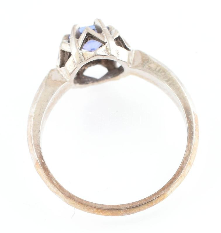 Tanzanit köves ezüst (Ag) gyűrű 0,5 cts 2,63 g Jelzett m: 56 - Image 3