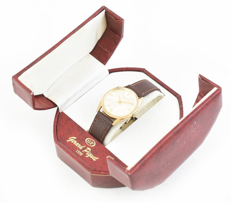 Girard Perregaux Gyromatic 39 köves kézi felhúzós karóra, 20 mikronos aranyozással, férfi karóra eredeti dobozában. Működő, jó állapotban d:34 mm - Image 2