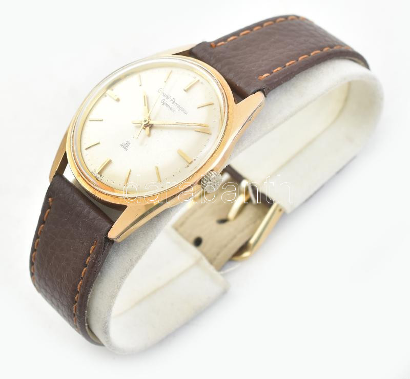 Girard Perregaux Gyromatic 39 köves kézi felhúzós karóra, 20 mikronos aranyozással, férfi karóra eredeti dobozában. Működő, jó állapotban d:34 mm - Image 4