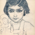 cca 1965 Róna Emy (1904-1988) vázlatfüzete gyerekrajz-illusztrációkkal, 18×13 cm - Image 2
