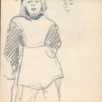 cca 1965 Róna Emy (1904-1988) vázlatfüzete gyerekrajz-illusztrációkkal, 18×13 cm - Image 3