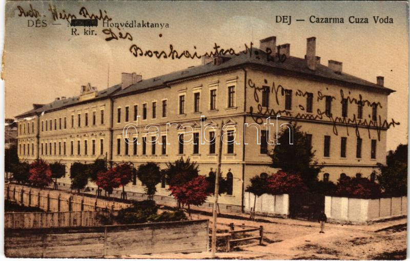 1926 Dés, Dej; M. kir. honvédlaktanya / Cazarma Cuza Voda / military barracks (b)