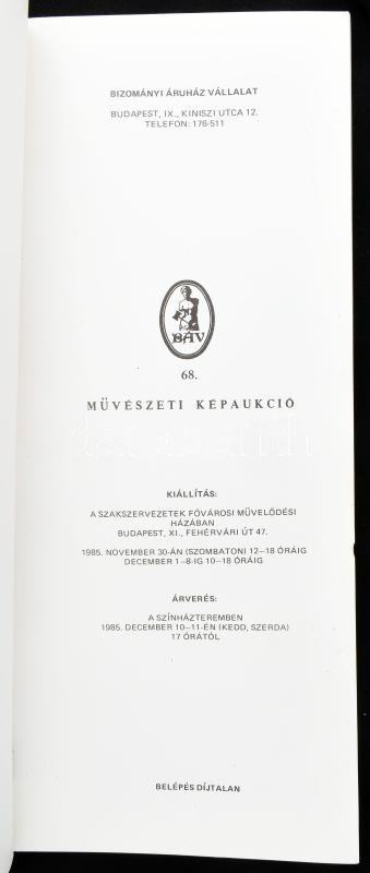 1969-1985 15 db BÁV Képaukció katalógus (köztük 4-ben leütési árakkal). Vegyes, dohos állapotban. - Image 2