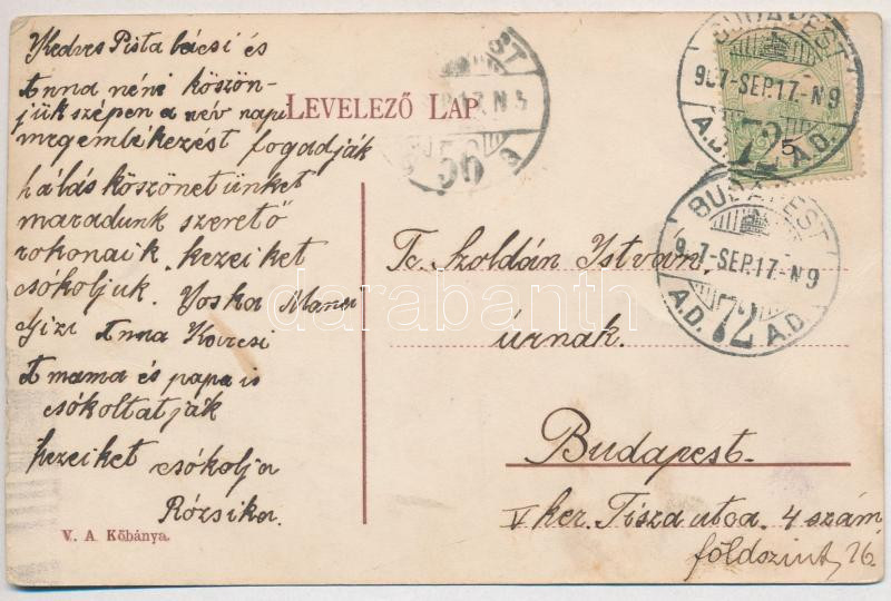 1907 Budapest X. Kőbánya, Kőbánya-Felső pályaudvar, vasútállomás. V. A. kiadása (fa) - Image 2