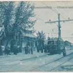 1919 Budapest XVI. Rákosszentmihály, HÉV (Helyiérdekű Vasút) állomás, Villamos vasútállomás (felületi sérülés / surface damage)