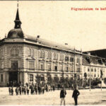 Keszthely, Főgimnázium és katolikus templom. Mérei Ignác kiadása (fl)
