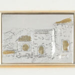 Ezüst (Ag) borítású miniatúra, jelzett, sérült kopott, üvegezett keretben. 7,5x9cm - Image 2