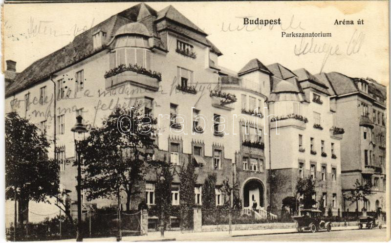 Budapest VI. Park szanatórium, autók. Aréna út (Dózsa György út)