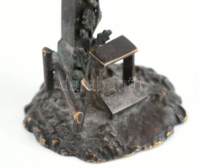 Jelzés nélkül: Oltár. Miniatűr bronz, kopott, m: 5 cm - Image 2