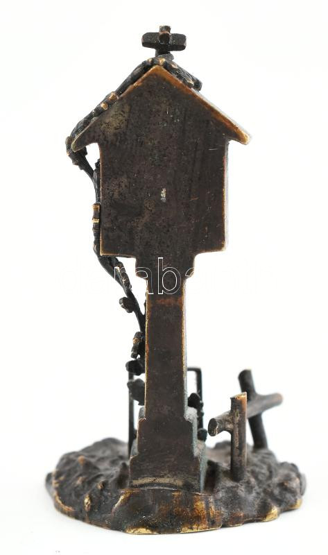 Jelzés nélkül: Oltár. Miniatűr bronz, kopott, m: 5 cm - Image 3