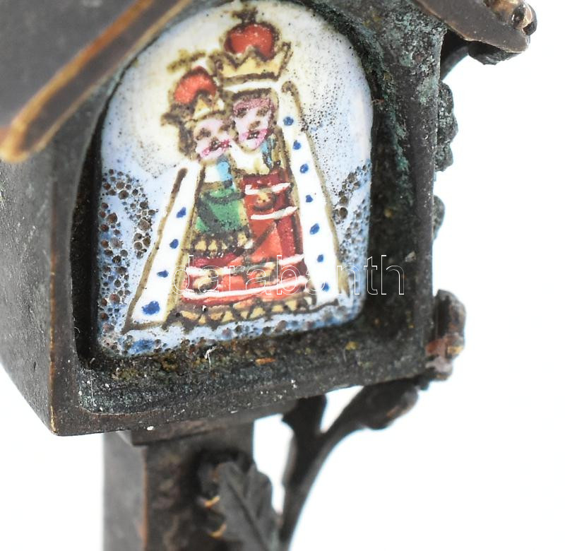 Jelzés nélkül: Oltár. Miniatűr bronz, kopott, m: 5 cm - Image 4