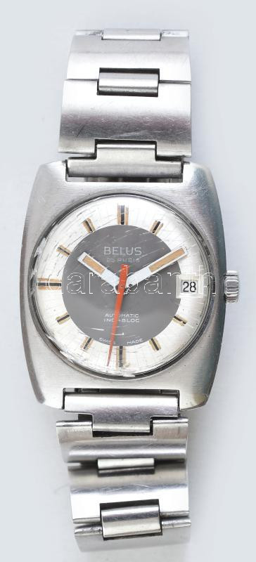 Belus 25 köves automata karóra, fém tokkal. 35x30 mm fém szíjjal, működő, jó állapotban