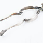 Antik ezüst (Ag) cukorfogó, 1861, jelzett, nettó: 33 g, h: 15,5 cm