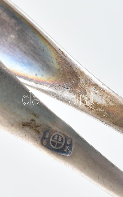 Antik ezüst (Ag) cukorfogó, 1861, jelzett, nettó: 33 g, h: 15,5 cm - Image 2