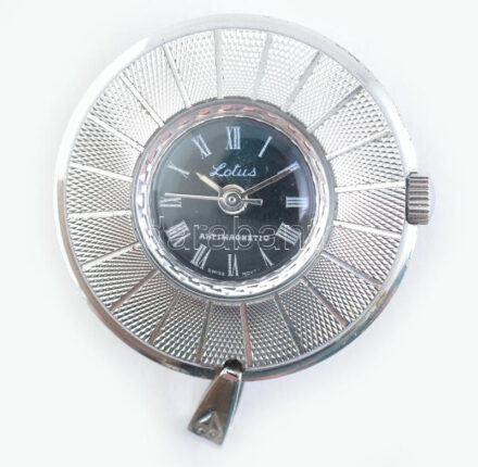Lotus kézi felhúzós női ékszeróra, ovális fém tokkal, működő, jó állapotban, d: 35 mm