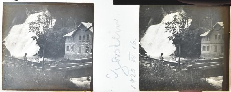 cca 1930-1940 Ausztria látnivalói, 2 doboz sztereó üveglemez pozitív, 4,5×10,5 cm