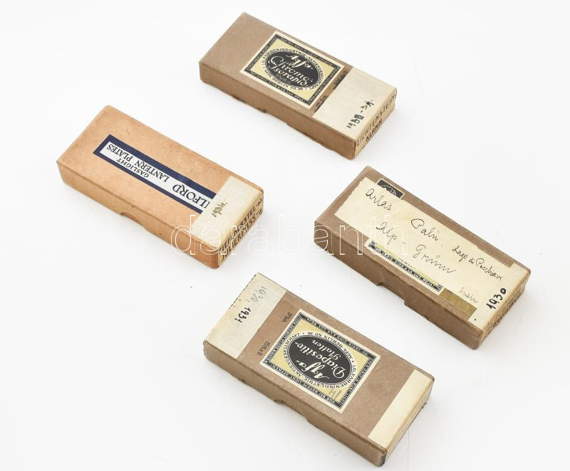 cca 1930-1940 Svájc és Lichtenstein látnivalói, 4 doboz sztereó üveglemez pozitív, 4,5×10,5 cm - Image 2