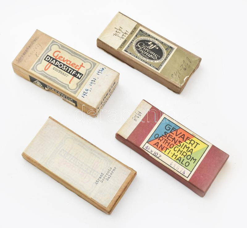 cca 1930-1940 Olaszország látnivalói, 4 doboz sztereó üveglemez pozitív, 4,5×10,5 cm - Image 2