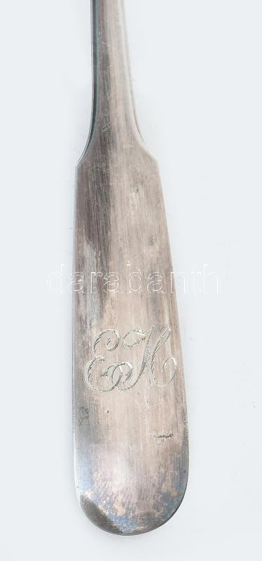 Ezüst (Ag) kiskanalak 6 db össz 90 g jelzettek (antik 1858-as dátummal, 13 latos jelzéssel), monogrammal - Image 2