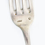 Ezüst (Ag) tálaló villa + kés. Jelzett, össz bruttó 165 g - Image 2
