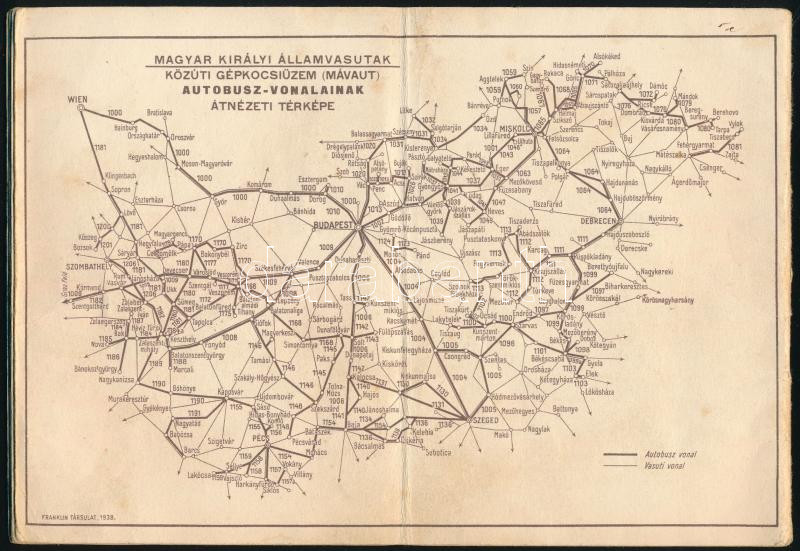 MÁVAUT autóbusz menetrend 1938. vonaltérképpel 56p. - Image 2