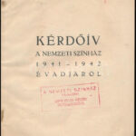 1941 Kérdőív a Nemzeti Színház évadjáról, kitöltött felmérés 12 válasszal, 20p