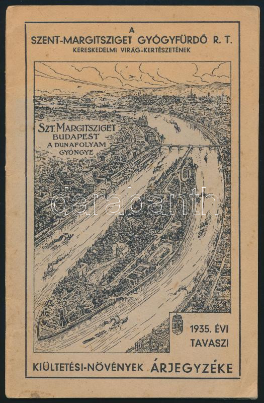 1935 A Szent Margitsziget Gyógyfürdő RT. kiültetési növények árjegyzéke. 28p