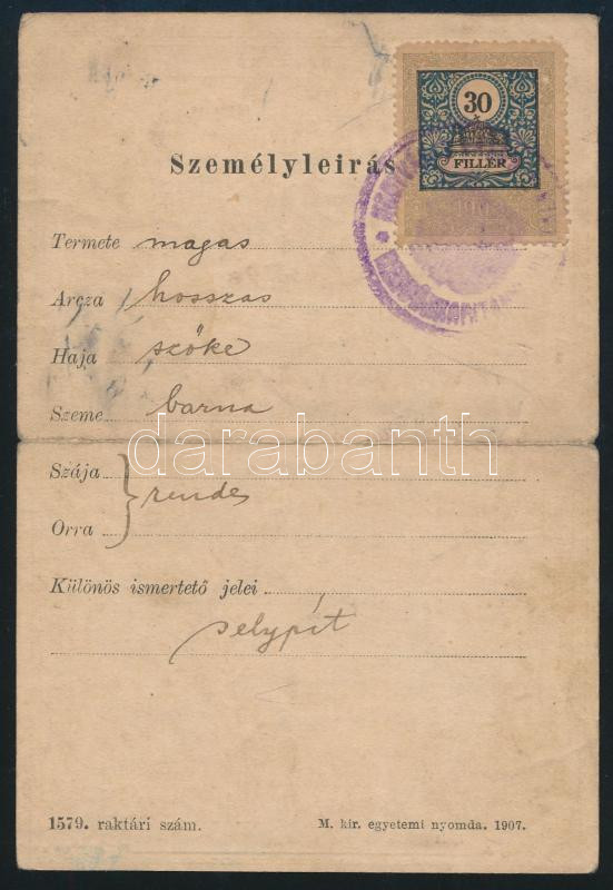 1907 Nagyvárad, órajavító igazolási jegye - Image 2