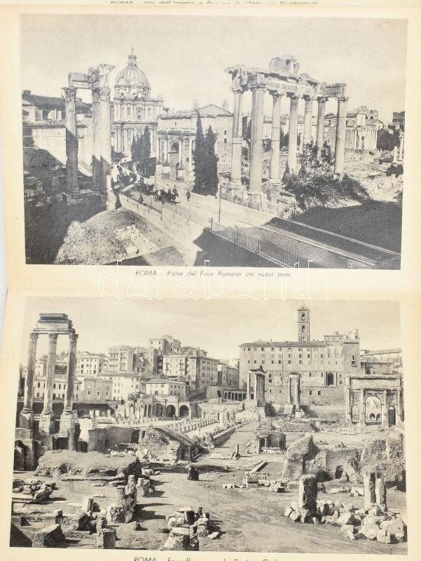 Roma 32 Vedute, 32 képet tartalmazó leporelló, kopott mappában, a képek kijárnak. - Image 2