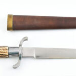 Agancsnyeles kés, tokkal, jelzett, jó állapotban, h: 31 cm