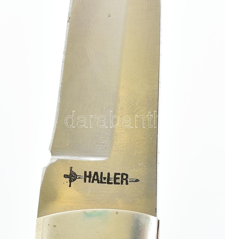 Agancsnyeles vadászkés tokkal, jó állapotban, h: 16 cm - Image 2