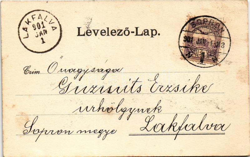 1900 Sopron, Deák tér, villamos. Stagl F. fényképész. Blum N. kiadása (fl) - Image 2