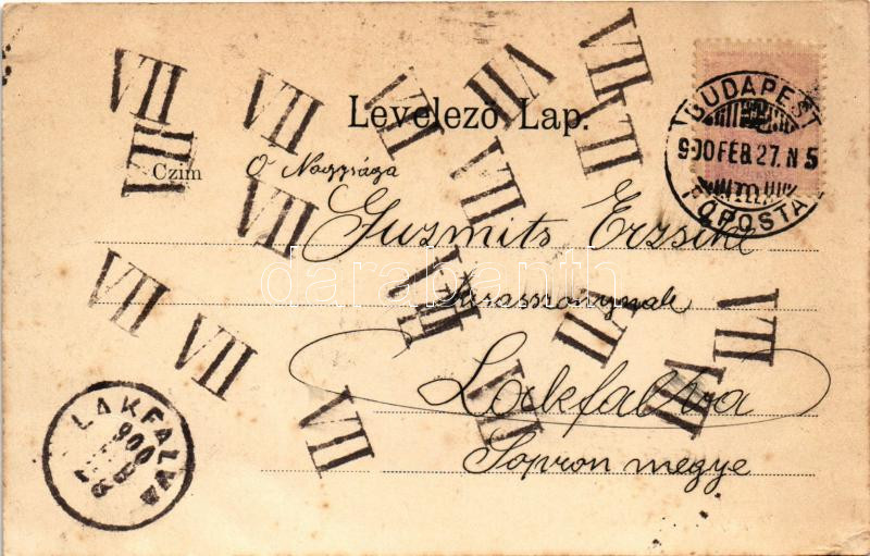 1900 Budapest I. Királyi vár, gőzhajó. Ganz Antal 51. (fl) - Image 2