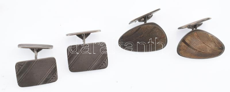 Ezüst (Ag) 4 db mandzsettagomb, részben jelzett, bruttó: 34g - Image 3
