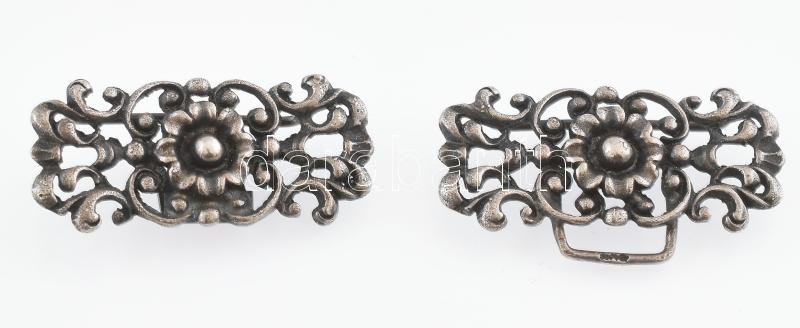 Ezüst (Ag) övcsatt?, 2db, jelzett, 3x1,5cm nettó: 5,7g
