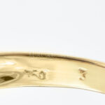 Arany (Au) 18K sárgaarany gyűrű 22db zafírral és 5db gyémánttal díszitve. Bruttó 4.1g, 54-es méret. - Image 3