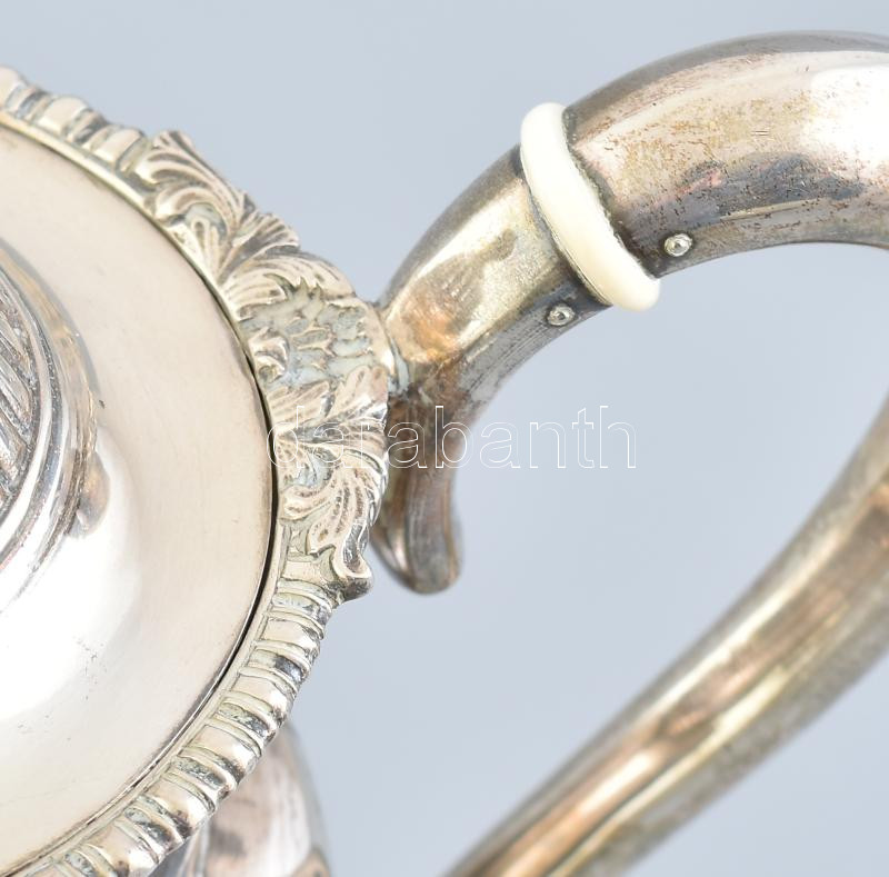 Ezüst (Ag) Bachruch teáskanna, jelzett, m: 27 cm, nettó: 791g - Image 2