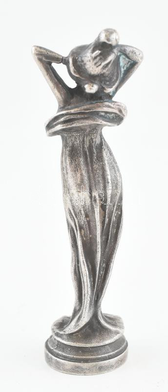Ezüst (Ag) Szecessziós női alak, pecsétnyomó, jelzés nélkül, ismeretlen címeres vésettel, m: 8,5 cm. Bruttó: 94g - Image 3