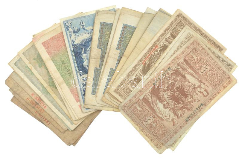 Német Birodalom 1908-1923. 50db-os vegyes bankjegytétel T:III,III- German Empire 1908-1923. 50pcs mixed banknote lot C:F,VG - Image 2