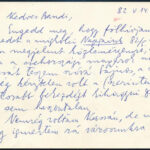 1982 Dobossy László (1910-1999) irodalomtörténész, szótáríró saját kezű sorai és aláírása egy Szirmay Endre (1920-2013) költő, író, műfordítónak szóló képeslapon. - Image 2