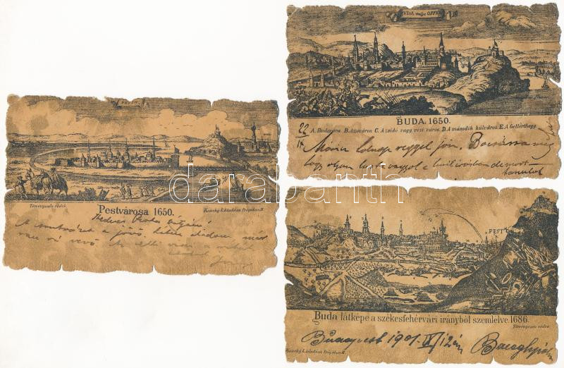1900 Budapest Anno - 9 db régi hosszú címzéses képeslap vegyes minőségben - Image 2