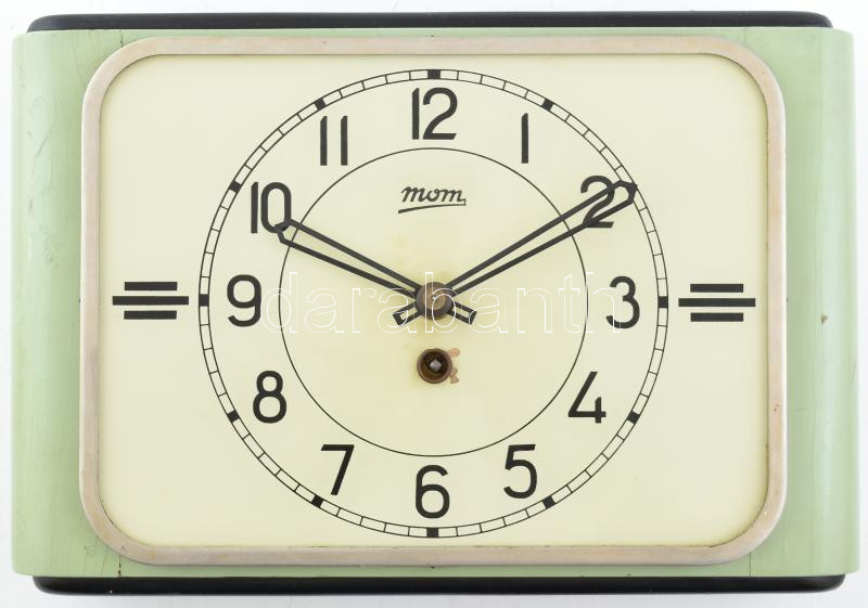 MOM retro design asztali óra. Üveg számlappal. Nem működik 30x20 cm