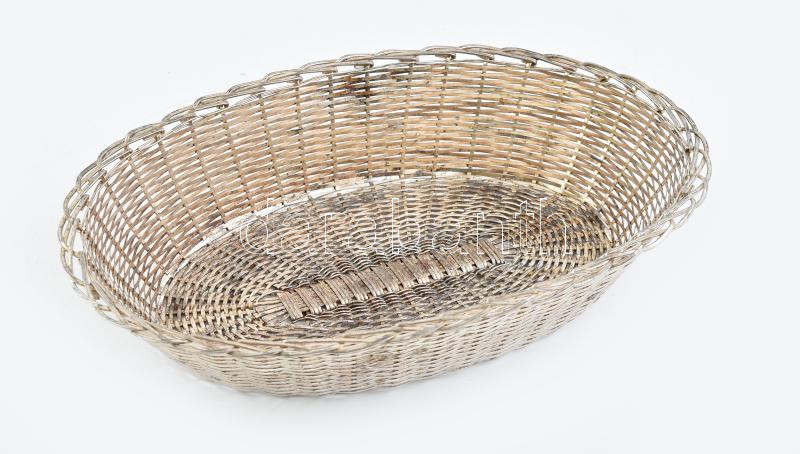 Fém fonott kenyértartó, 28x18x6 cm