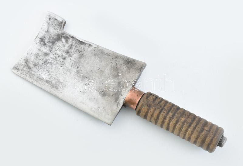 Régi hentesbárd, h: 30 cm