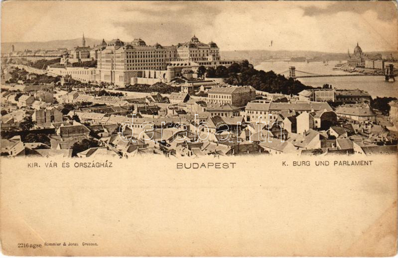 Budapest I. Kir. vár és Országház, Tabán. Römmler & Jonas (EK)