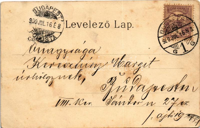 1900 Budapest I. Várbazár. Ganz Antal 308. litho (EK) - Image 2