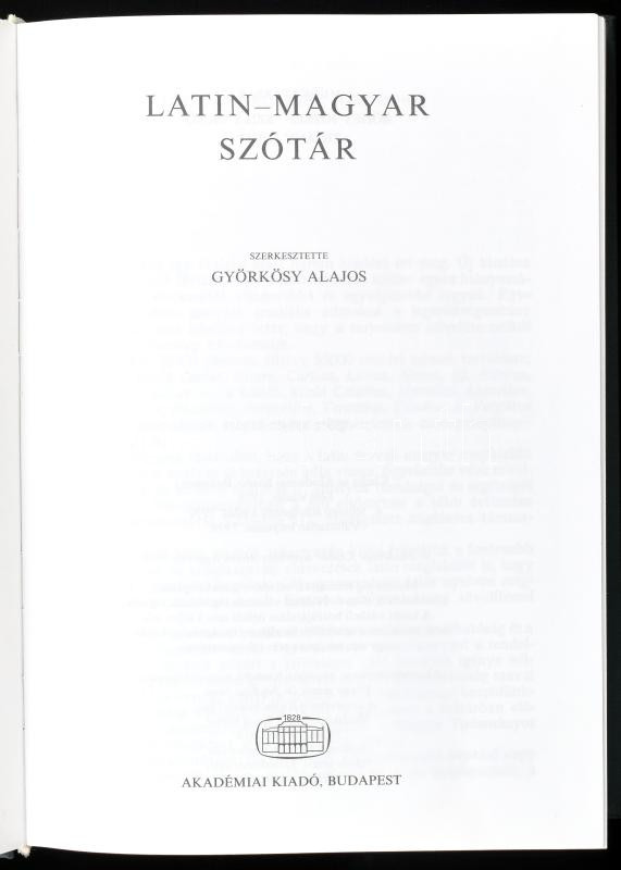 Latin-magyar szótár. Szerk.: Györkösy Alajos. Bp., 1998, Akadémiai Kiadó, 616 p. Kiadói egészvászon-kötés. - Image 2