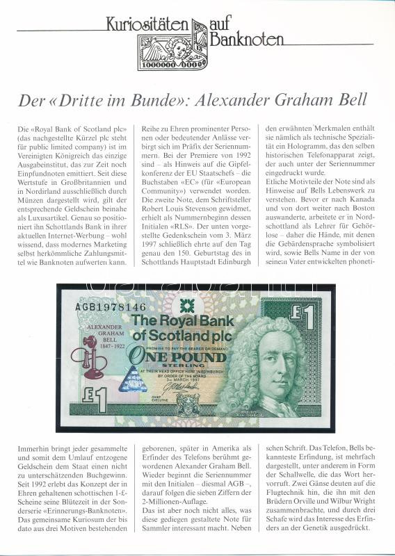 Skócia 1997. 1P német nyelvű leírással T:I Scotland 1997. 1 Pound with german description C:UNC Krause P# 359