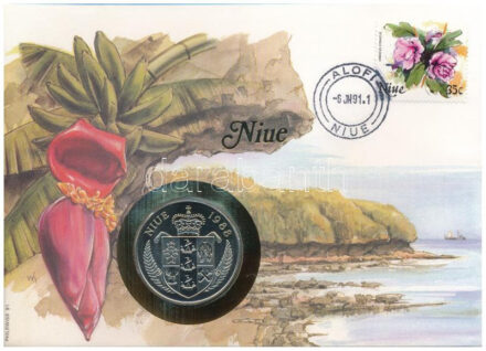 Niue 1988. 5$ Cu-Ni 'J. F. Kennedy - Ich bin ein Berliner' borítékban, bélyeggel és bélyegzéssel, német nyelvű leírással T:1 Niue 1988. 5 Dollars Cu-Ni 'J. F. Kennedy - Ich bin ein Berliner' envelope with stamps, with german language
